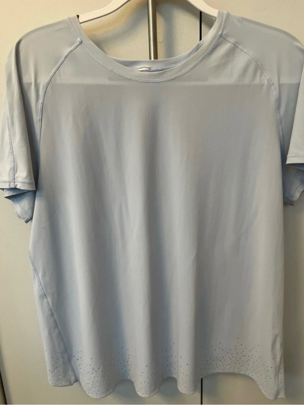 Lululemon Quick Pace Short Sleeve - Baby Blue Cross Back